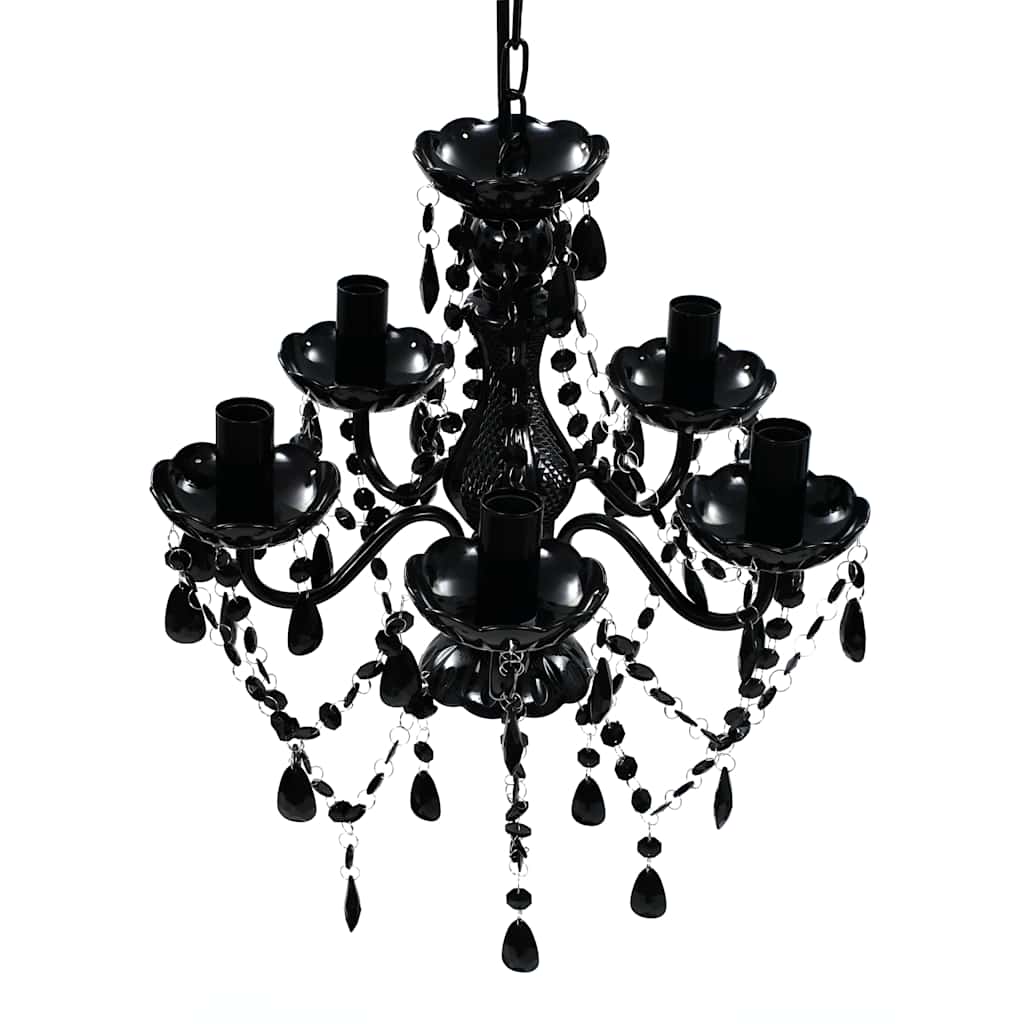 vidaXL Artificial Crystal Glass Ceiling Light | Black 1