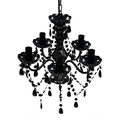 vidaXL Artificial Crystal Glass Ceiling Light | Black 1