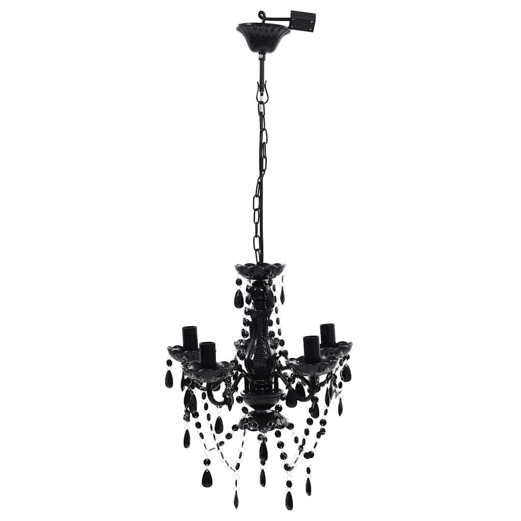 vidaXL Artificial Crystal Glass Ceiling Light | Black 2
