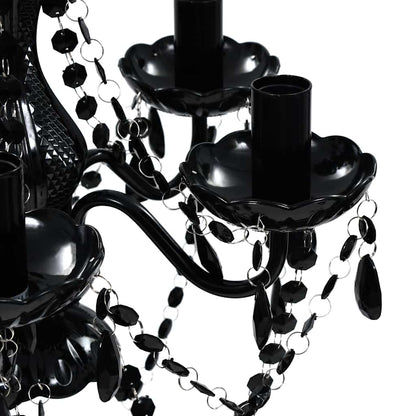 vidaXL Artificial Crystal Glass Ceiling Light | Black 4