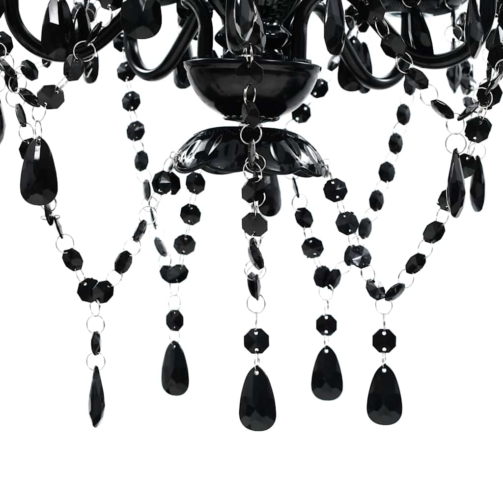 vidaXL Artificial Crystal Glass Ceiling Light | Black 6