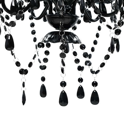 vidaXL Artificial Crystal Glass Ceiling Light | Black 6