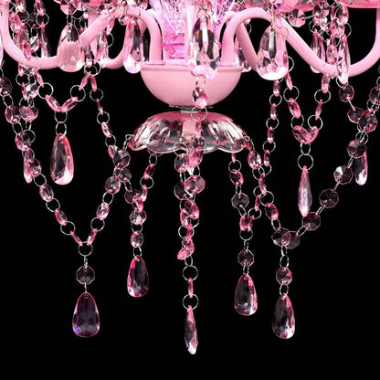 vidaXL Crystal Light 5 Bulbs Pink 5