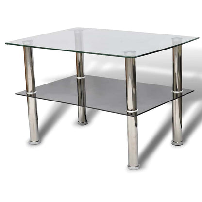 vidaXL Coffee Table | Transparent, Black | Tempered Glass | Small | Durable 2