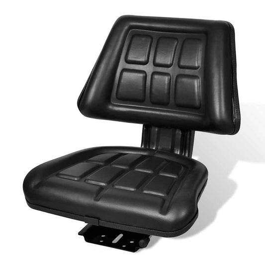 210156 vidaXL Tractor Seat with Backrest Black 1