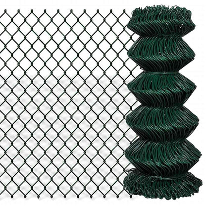 vidaXL Chain Link Fence Steel 0,8x15 m Green 1