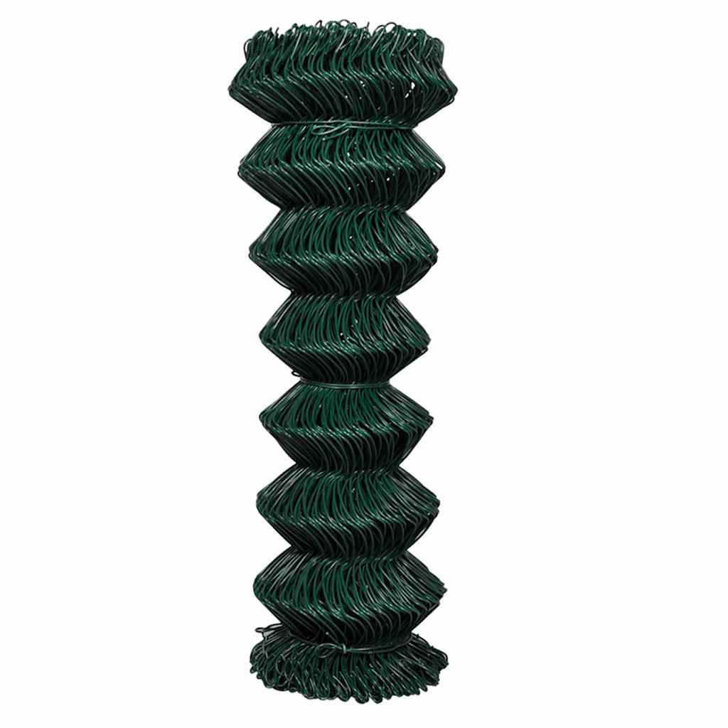 vidaXL Chain Link Fence Steel 1,25x15 m Green 2