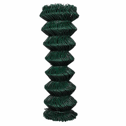 vidaXL Chain Link Fence Steel 1,25x15 m Green 2