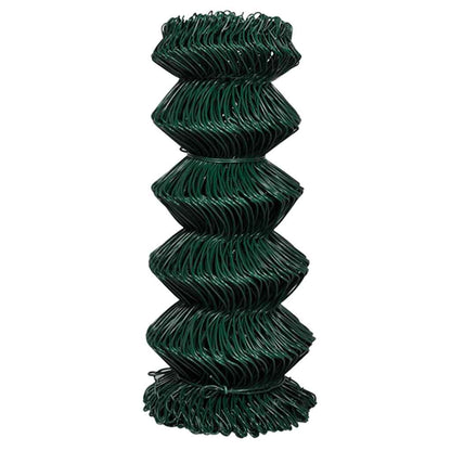 vidaXL Chain Link Fence Steel 0,8x25 m Green 2