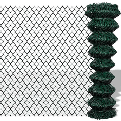 vidaXL Chain Link Fence Steel mesh Size 60 x 60 mm Green