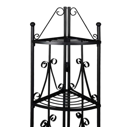 vidaXL Corner Plant Rack Black 3