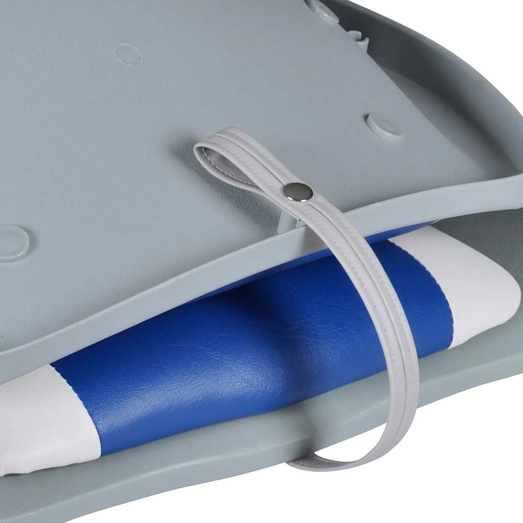 vidaXL Boat Seat Foldable Backrest with Blue-white Pillow 48x51x41 cm 4