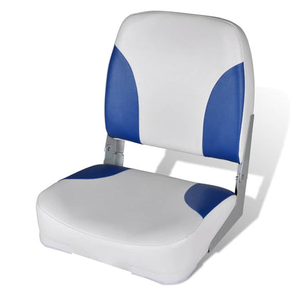 vidaXL Boat Seat Foldable Backrest with Blue-white Pillow 41 x 36 x 48 cm 1