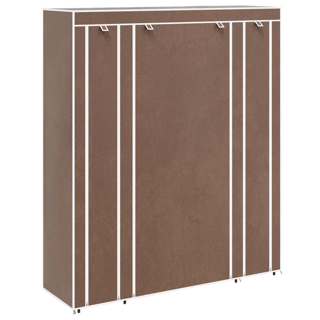 vidaXL Fabric Wardrobe with Compartments and Rods 45x150x176 cm Brown 2
