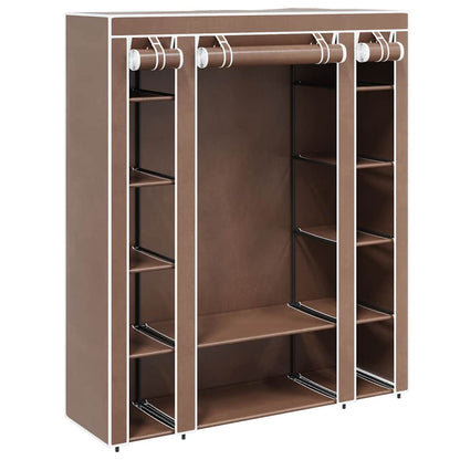 vidaXL Fabric Wardrobe with Compartments and Rods 45x150x176 cm Brown 3