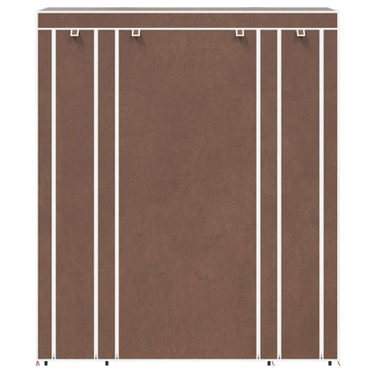 vidaXL Fabric Wardrobe with Compartments and Rods 45x150x176 cm Brown 4