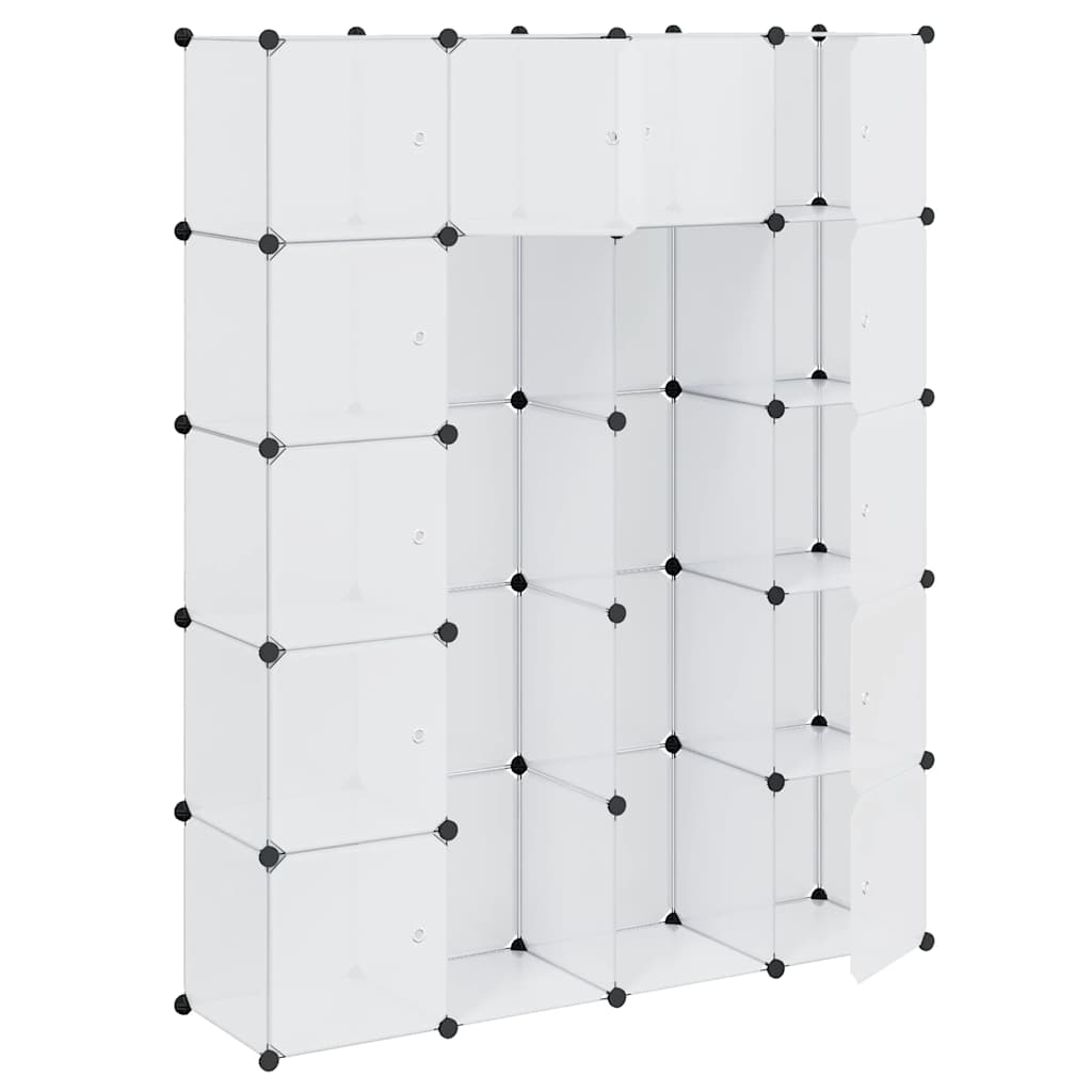 vidaXL Modular Storage | White | Plastic, Chromed Steel | Large | Modular 3