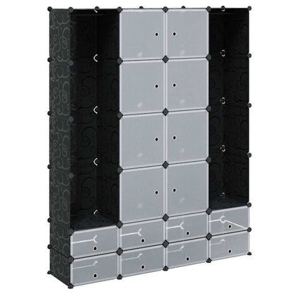 vidaXL Modular Storage | Black and White | Plastic and steel wire 2