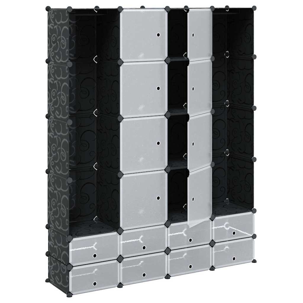 vidaXL Modular Storage | Black and White | Plastic and steel wire 3
