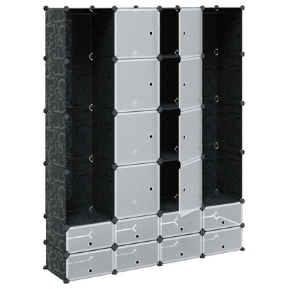 vidaXL Modular Storage | Black and White | Plastic and steel wire 3