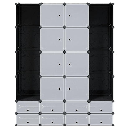 vidaXL Modular Storage | Black and White | Plastic and steel wire 4