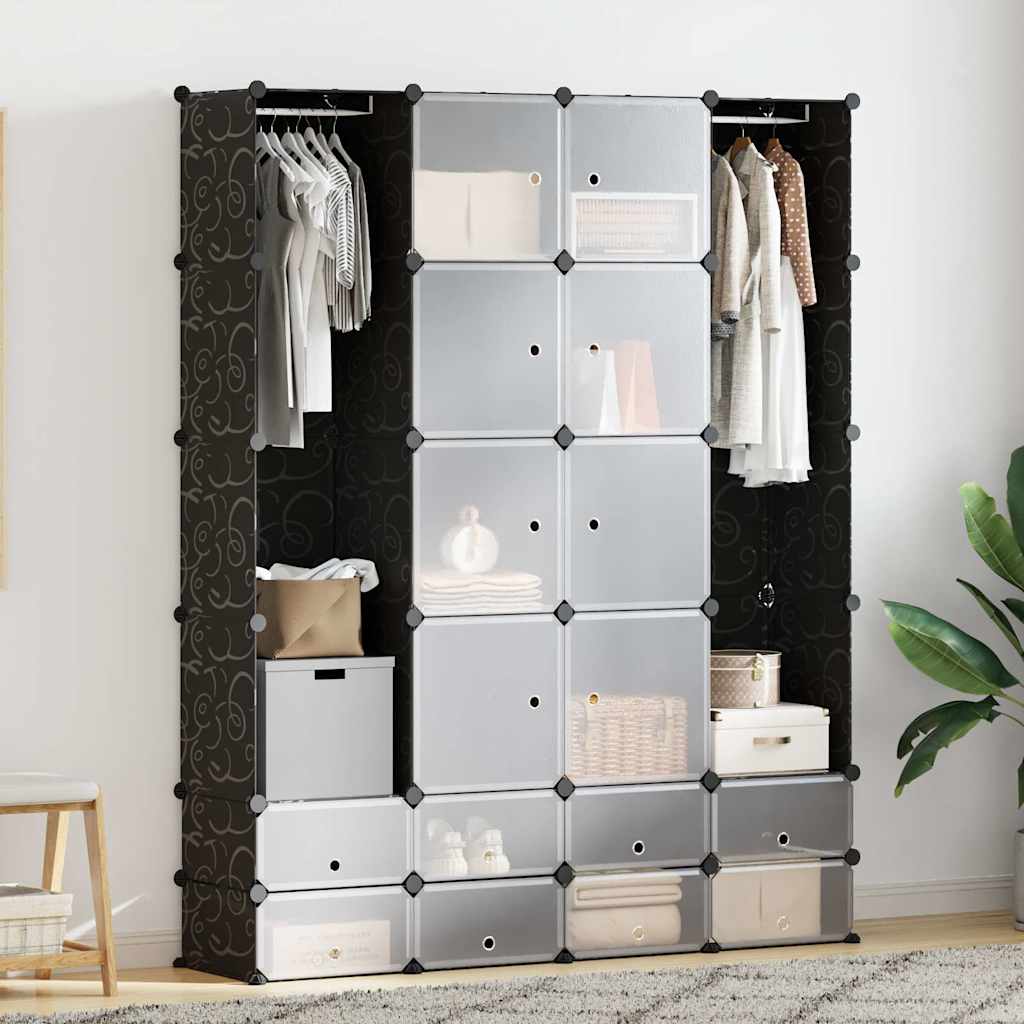 vidaXL Modular Storage | Black and White | Plastic and steel wire 1
