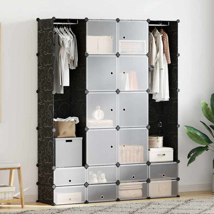 vidaXL Modular Storage | Black and White | Plastic and steel wire 1