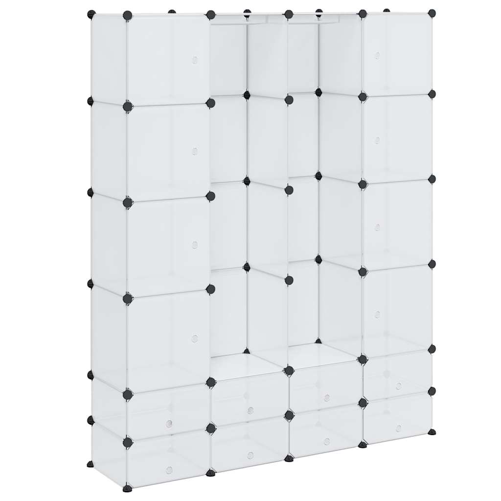 vidaXL Modular Storage | White | Plastic, Chromed Steel | 37x146x180.5 cm 2