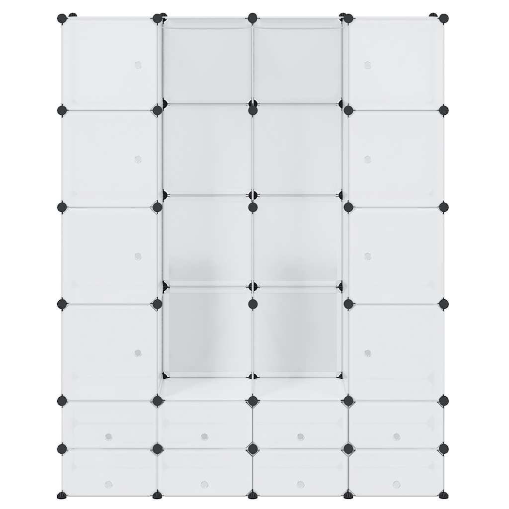 vidaXL Modular Storage | White | Plastic, Chromed Steel | 37x146x180.5 cm 4