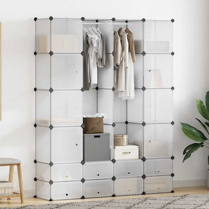 vidaXL Modular Storage | White | Plastic, Chromed Steel | 37x146x180.5 cm 1