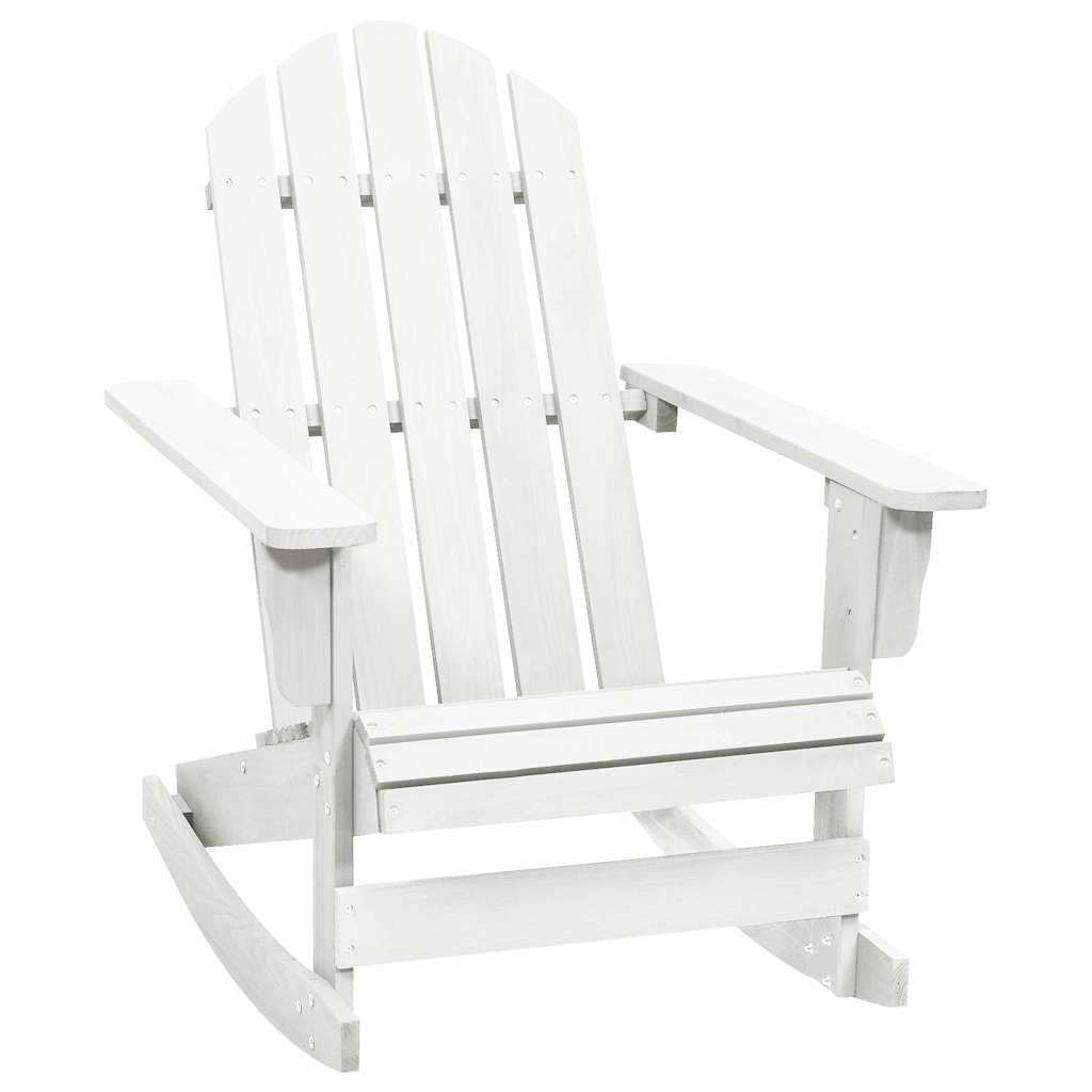 vidaXL Garden Rocking Chair Wood White 1
