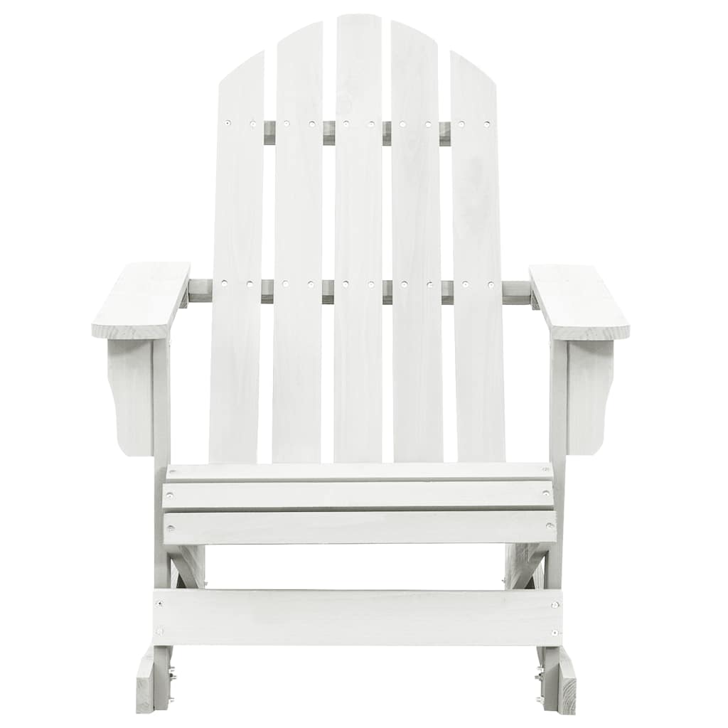 vidaXL Garden Rocking Chair Wood White 2