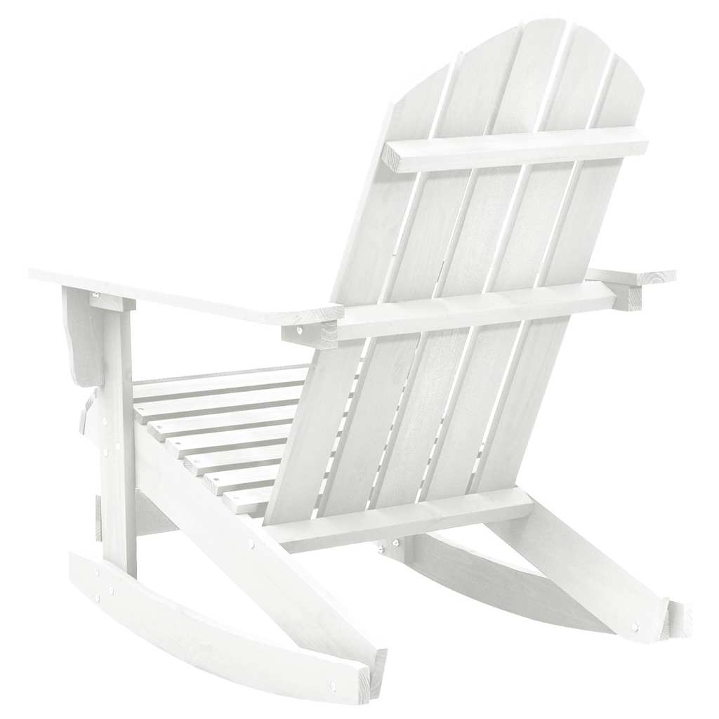 vidaXL Garden Rocking Chair Wood White 4