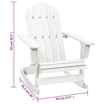 vidaXL Garden Rocking Chair Wood White 6