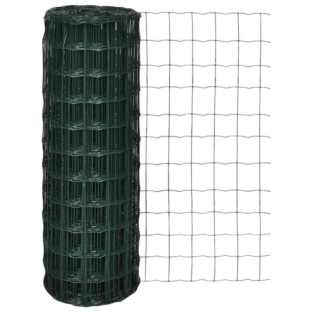 vidaXL Euro Fence Steel 25x1.0 m Green 1