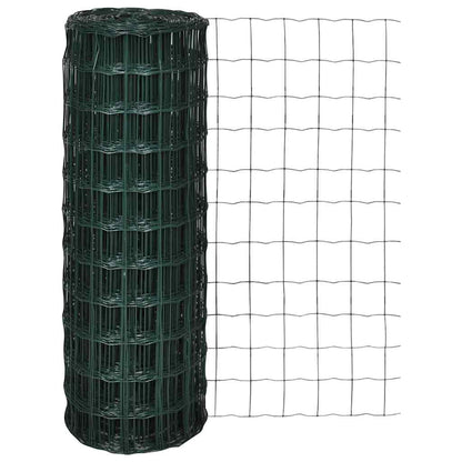 vidaXL Euro Fence Steel 25x1.0 m Green 1