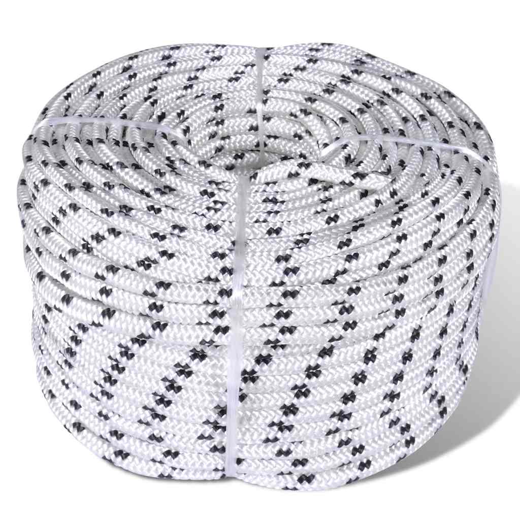 vidaXL Braided Rope Coil Boat Line Polyester 14 mm x 50 m 1