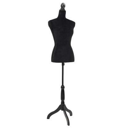 vidaXL Female Mannequin | Black | Polyester, MDF, Solid Wood, Painted Steel 1