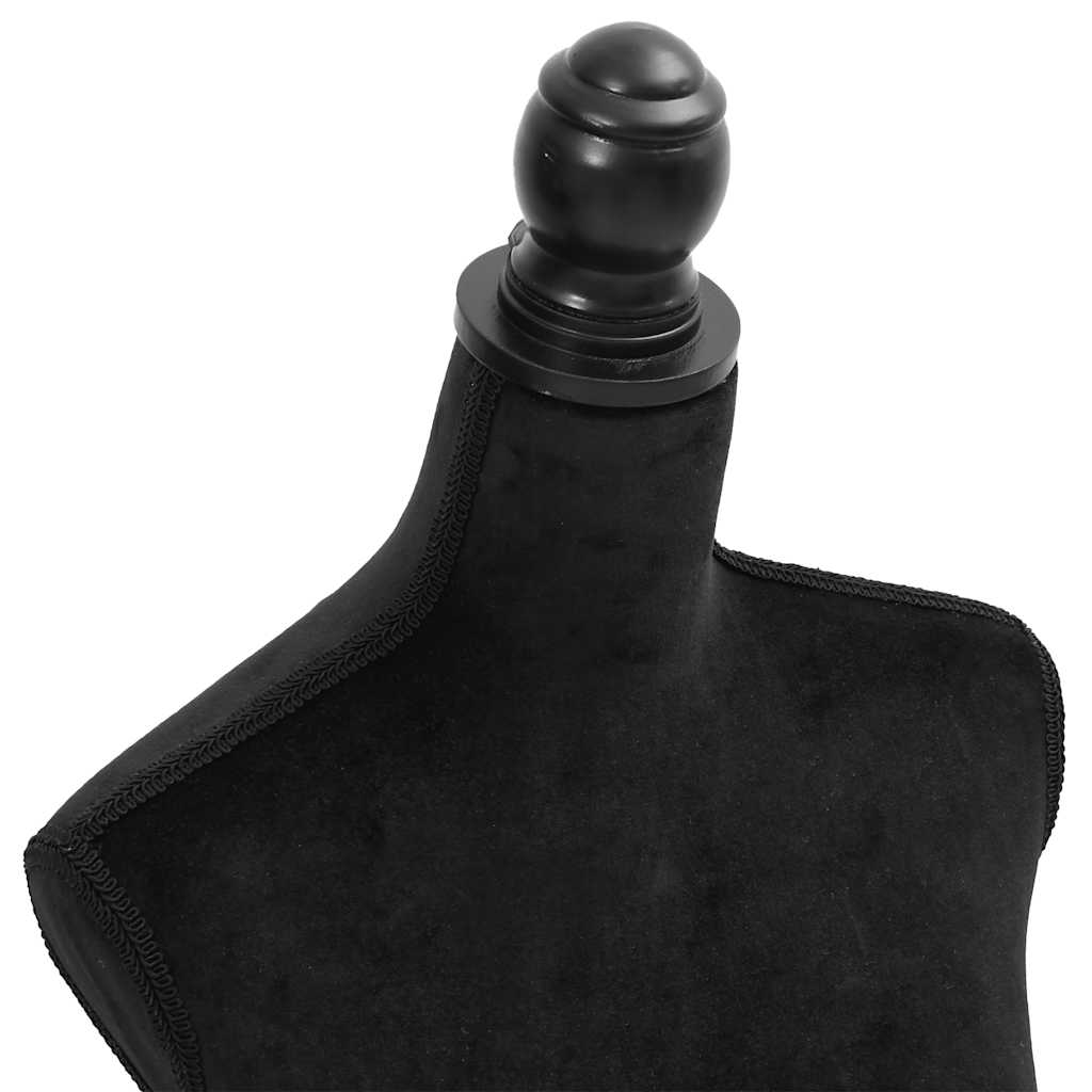 vidaXL Female Mannequin | Black | Polyester, MDF, Solid Wood, Painted Steel 5