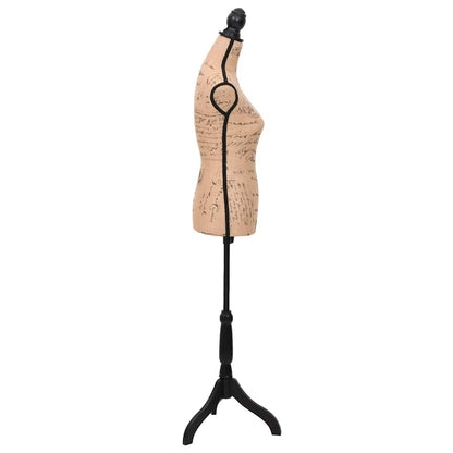 vidaXL Female Mannequin | Brown and Black | Jute, MDF, Solid Wood, Painted Steel 3