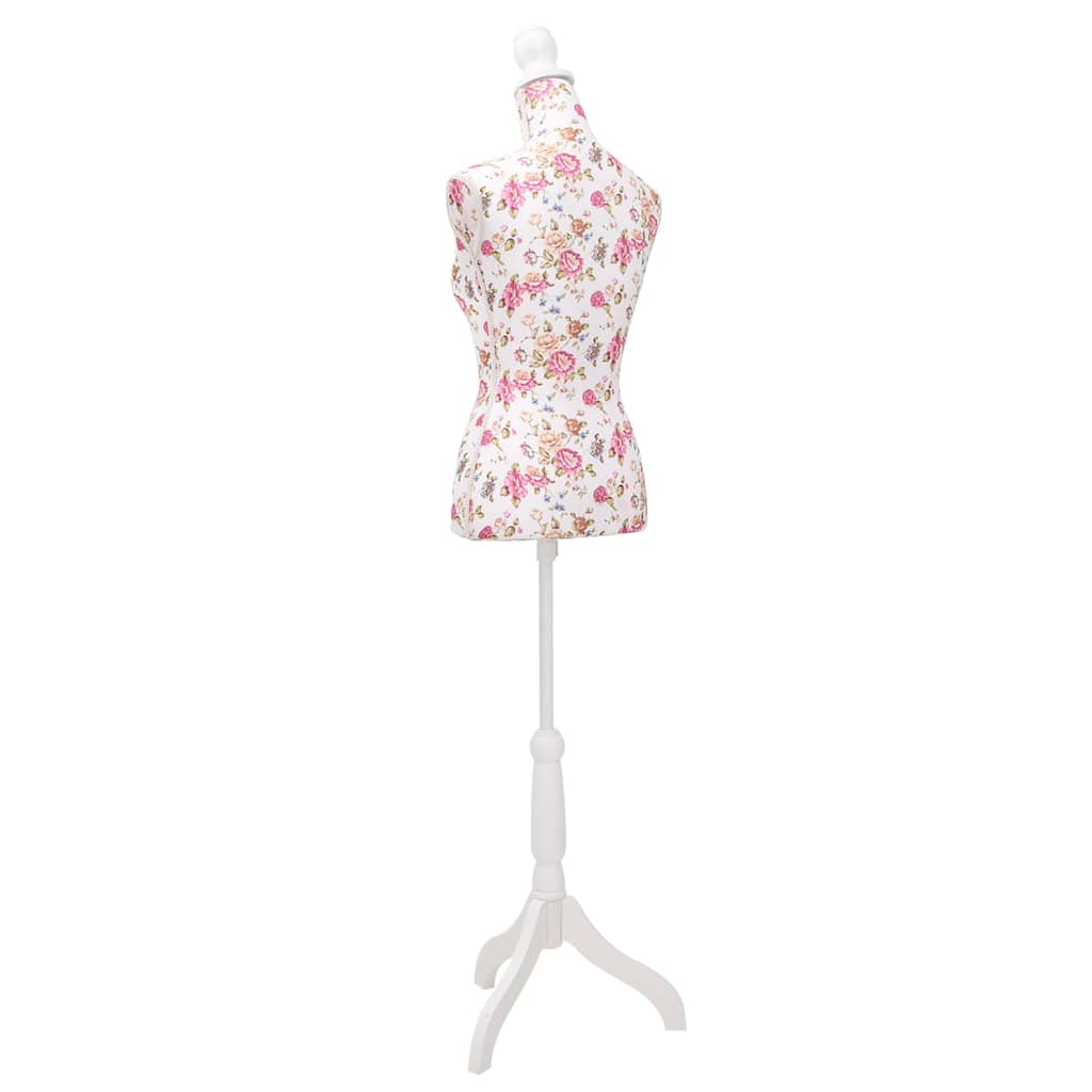 vidaXL Female Mannequin | White with rose detailing | Cotton | Adjustable 4