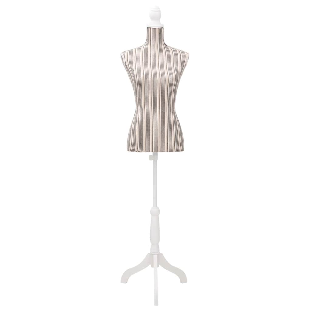 vidaXL Female Mannequin | Beige with stripes 2