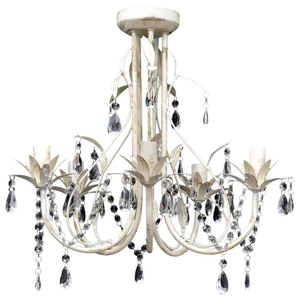 vidaXL Crystal Pendant Ceiling Lamp Chandelier Elegant 5 Bulb Sockets 2