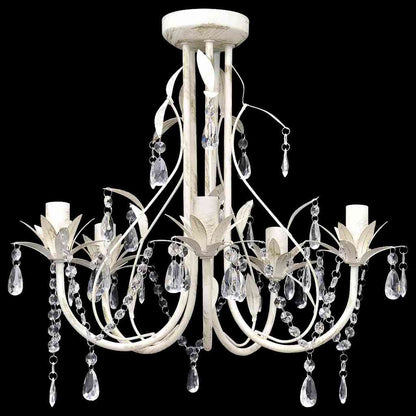 vidaXL Crystal Pendant Ceiling Lamp Chandelier Elegant 5 Bulb Sockets 4