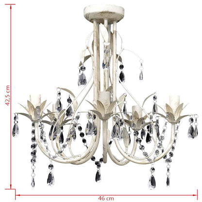 vidaXL Crystal Pendant Ceiling Lamp Chandelier Elegant 5 Bulb Sockets 5