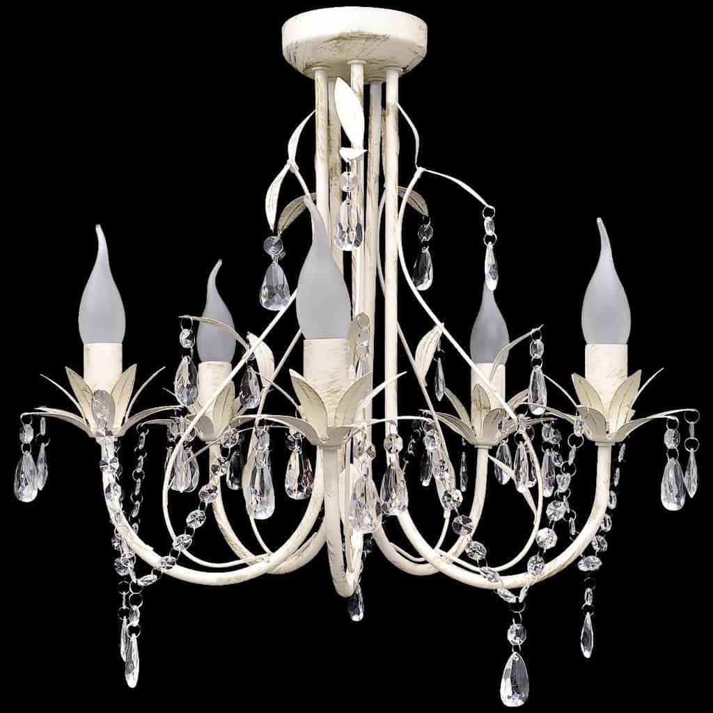 vidaXL Crystal Pendant Ceiling Lamp Chandelier Elegant 5 Bulb Sockets 1