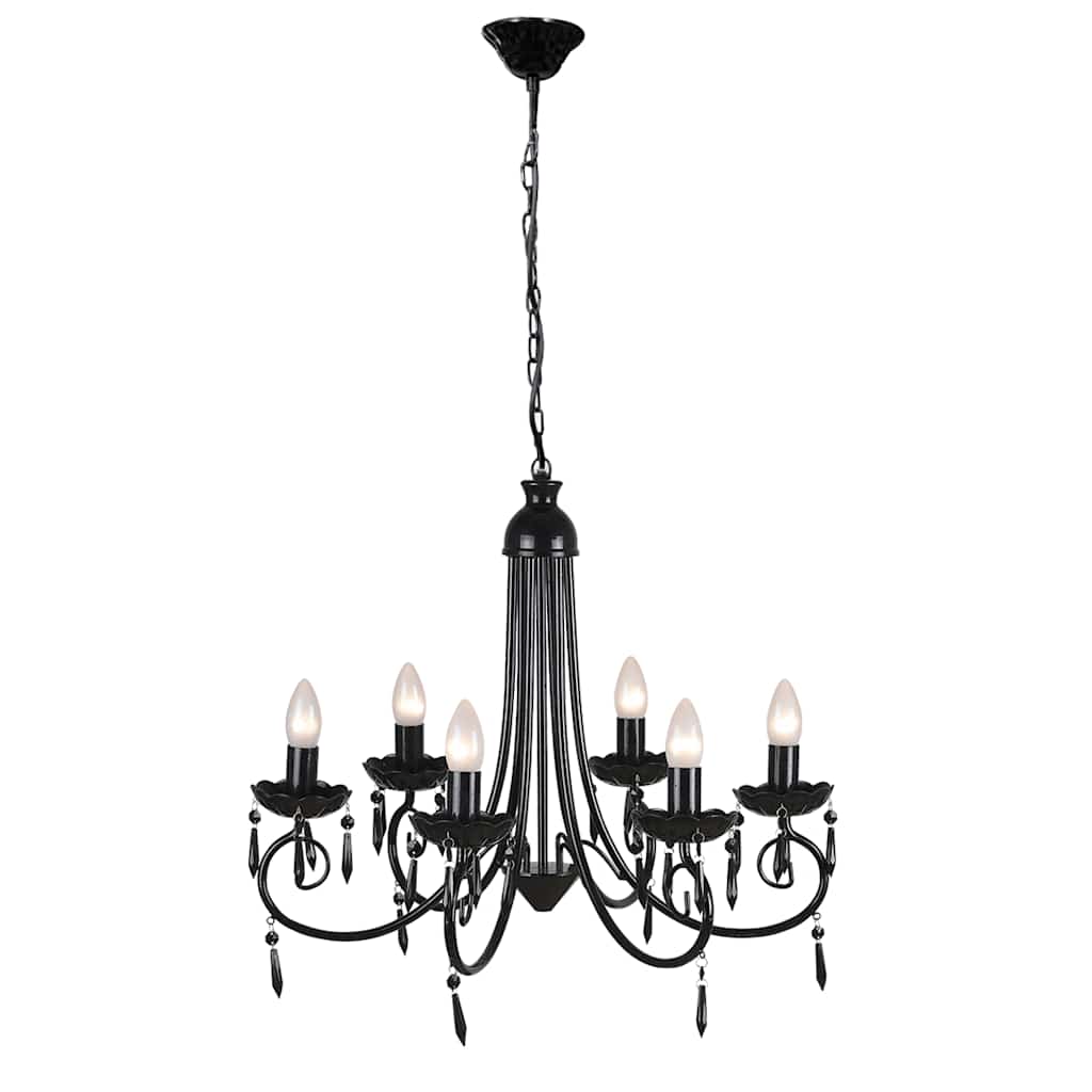 vidaXL Chandelier | Black | Acrylic, Metal | Medium | Decorative Inlays 1