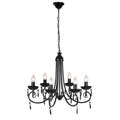 vidaXL Chandelier | Black | Acrylic, Metal | Medium | Decorative Inlays 1