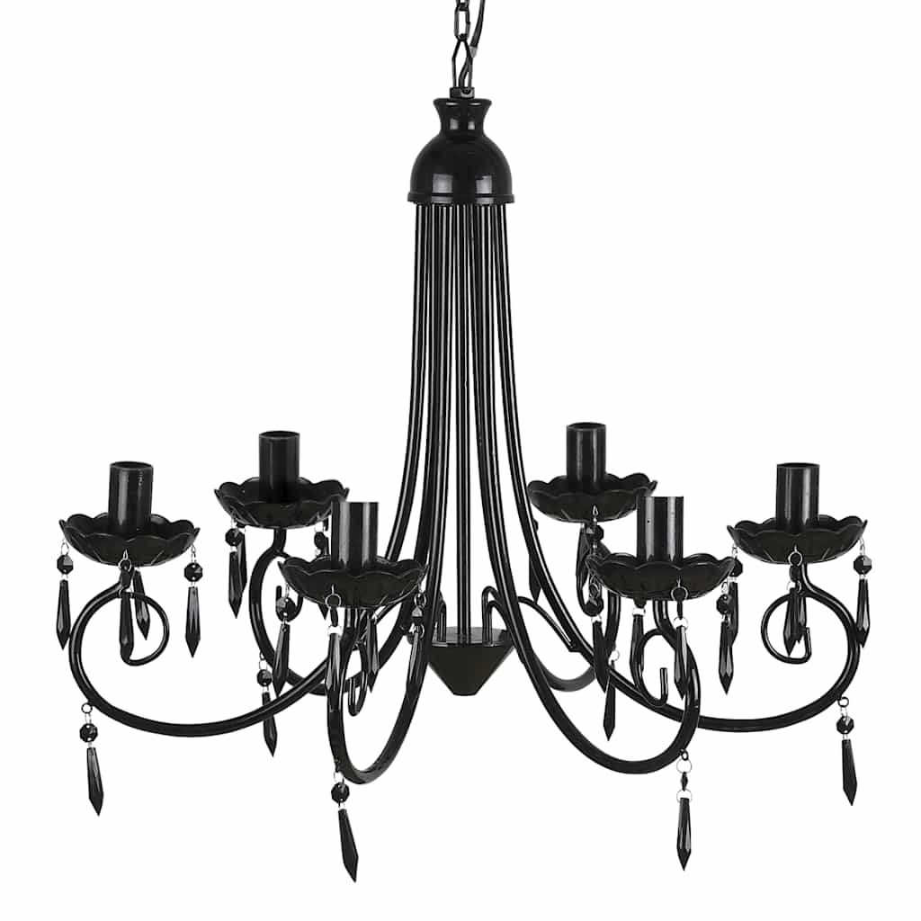vidaXL Chandelier | Black | Acrylic, Metal | Medium | Decorative Inlays 2