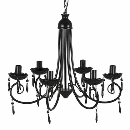 vidaXL Chandelier | Black | Acrylic, Metal | Medium | Decorative Inlays 2